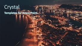  Presentation with coast - Cool new presentation with barcelona-coast-pier-aerial-view backdrop and a wine colored foreground