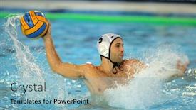  Presentation with oscar - Slide set featuring barcelona-feb-15-waterpolo-player background and a light blue colored foreground