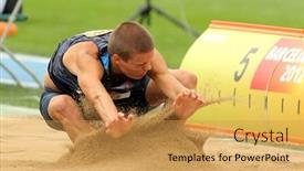  Presentation with athletics - Beautiful PPT theme featuring barcelona-july-10-gunnar-nixon backdrop and a yellow colored foreground