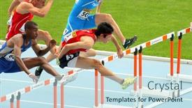  Presentation with athletics - Presentation design with barcelona-july-10-shunya-takayama background and a sky blue colored foreground