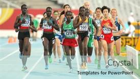  Presentation with athletics - Amazing presentation theme having barcelona-july-11-competitors backdrop and a sky blue colored foreground