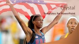  Presentation with athletics - Beautiful slides featuring barcelona-july-13-ashley-spencer backdrop and a coral colored foreground