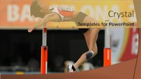  Presentation with athletics - Theme consisting of barcelona-july-13-midori-kamijima background and a yellow colored foreground