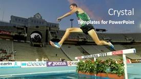  Presentation with athletics - Audience pleasing PPT theme consisting of barcelona-july-22-ben-bruce backdrop and a ocean colored foreground