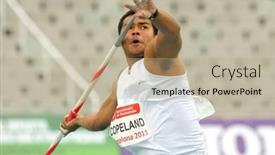  Presentation with athletics - Presentation theme featuring barcelona-july-22-leslie-copeland background and a coral colored foreground