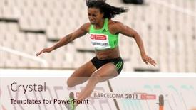  Presentation with athletics - PPT layouts enhanced with barcelona-july-22-tiffany-ross background and a coral colored foreground