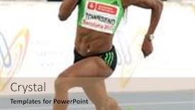  Presentation with athletics - PPT theme having barcelona-july-22-tiffany-townsend background and a coral colored foreground