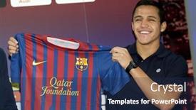  Presentation with chilean - Colorful PPT theme enhanced with barcelona-july-25-chilean-footballer backdrop and a navy blue colored foreground