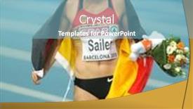  Presentation with athletics - Theme enhanced with barcelona-july-29-verena-sailer background and a light blue colored foreground