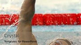  Presentation with june - Slides having barcelona-june-11-hungarian-swimmer background and a coral colored foreground