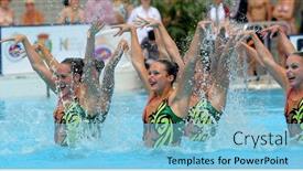  Presentation with espana - Colorful PPT theme enhanced with barcelona-june-18-usa-synchro backdrop and a light blue colored foreground