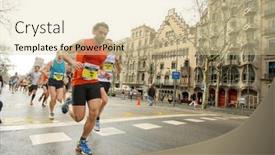  Presentation with busy street - Beautiful slide set featuring barcelona-march-17-barcelona-street backdrop and a lemonade colored foreground