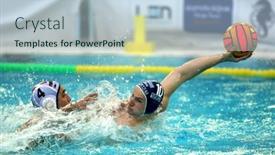  Presentation with water polo - PPT layouts consisting of barcelona-may-17-vasas background and a light blue colored foreground