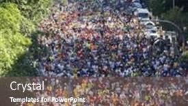  Presentation with runners - PPT theme having barcelona-may-18-thousands background and a gray colored foreground