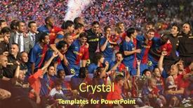  Presentation with celebrate - Presentation theme enhanced with barcelona-may-23-fc-barcelona background and a  colored foreground