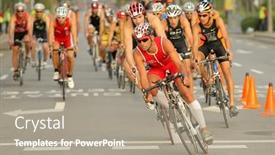  Presentation with ion - Audience pleasing presentation design consisting of barcelona-oct-16-triathletes-compete backdrop and a gray colored foreground