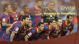  Presentation with camp - Audience pleasing theme consisting of barcelona-oct-3-futbol-club backdrop and a coral colored foreground
