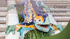 Presentation with ceramic tiles - Cool new PPT layouts with barcelona-october-1-mosaic-lizard backdrop and a light gray colored foreground