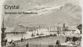  Presentation with old - Slides having barcelona old view with montjuic background and a  colored foreground