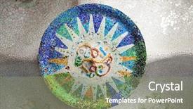  Presentation with mosaic - Presentation theme featuring barcelona park guell of gaudi background and a  colored foreground
