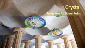  Presentation with mosaic - Cool new presentation theme with barcelona park guell of gaudi backdrop and a violet colored foreground