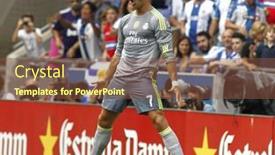  Presentation with spanish - Theme having barcelona-sept-12-cristiano-ronaldo background and a tawny brown colored foreground