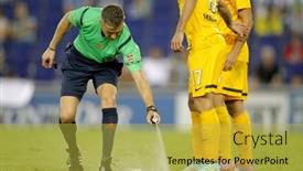  Presentation with referee - Audience pleasing theme consisting of barcelona-sept-20-referee-iglesias backdrop and a yellow colored foreground