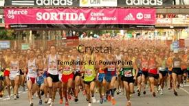  Presentation with runners - Slides with barcelona-sept-28-runners background and a coral colored foreground