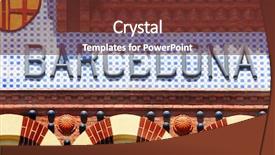  Presentation with mosaic - Cool new PPT theme with barcelona sign writen in mosaic backdrop and a tawny brown colored foreground