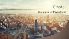  Presentation with buildings - Audience pleasing PPT layouts consisting of barcelona-skyline-aerial-view backdrop and a cream colored foreground
