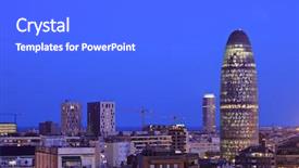  Presentation with skyline - Amazing slides having barcelona skyline depicting torre agbar backdrop and a gray colored foreground