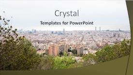  Presentation with skyline - Presentation theme enhanced with barcelona-skyline-top-view background and a sky blue colored foreground