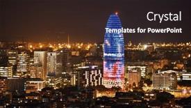  Presentation with night city - Slide deck enhanced with barcelona-skyline-view-at-night background and a wine colored foreground
