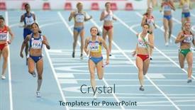  Presentation with athletics - Amazing slides having barcelona-spain-august-01-competitors backdrop and a light blue colored foreground