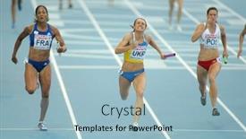  Presentation with athletics - Colorful slides enhanced with barcelona-spain-august-01-competitors backdrop and a light blue colored foreground