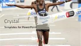  Presentation with marathon - Cool new slide deck with barcelona-spain-feb-12-kenyan backdrop and a soft green colored foreground