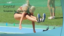 Presentation with athletics - Theme enhanced with barcelona-spain-july-27-bianca background and a seafoam green colored foreground