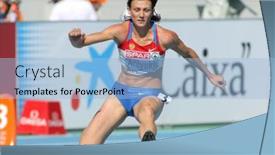  Presentation with athletics - Presentation theme having barcelona-spain-july-27-natalya background and a light blue colored foreground