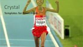  Presentation with athletics - Audience pleasing presentation theme consisting of barcelona-spain-july-28-elvan backdrop and a yellow colored foreground