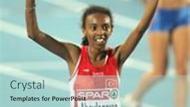  Presentation with athletics - Audience pleasing theme consisting of barcelona-spain-july-28-elvan backdrop and a mint green colored foreground