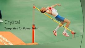  Presentation with high jump - Slides with barcelona-spain-july-29-aleksander background and a seafoam green colored foreground