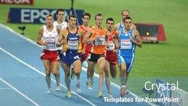  Presentation with athletics - Amazing theme having barcelona-spain-july-29-competitors backdrop and a teal colored foreground