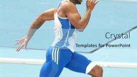  Presentation with athletics - Audience pleasing slides consisting of barcelona-spain-july-29-martial backdrop and a light blue colored foreground