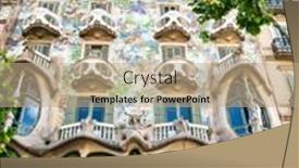  Presentation with facade - Amazing slide set having barcelona-spain-june-03-casa backdrop and a coral colored foreground