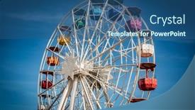  Presentation with amusement park - Audience pleasing PPT theme consisting of barcelona-spain-okt-17-2020 backdrop and a ocean colored foreground