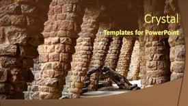  Presentation with green architecture - Theme having barcelona-spain-park-guell-antonio background and a tawny brown colored foreground