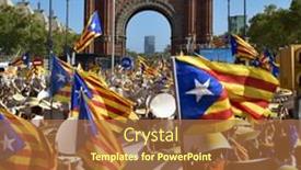 Presentation with rally - Theme enhanced with barcelona-spain-september-11-people background and a red colored foreground