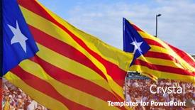  Presentation with million people - PPT theme having barcelona-spain-september-11 background and a tawny brown colored foreground