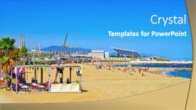  Presentation with redevelopment - Audience pleasing slide set consisting of barcelona-spain-september-16-la backdrop and a teal colored foreground