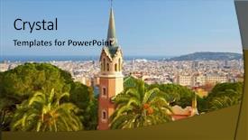  Presentation with spain - Cool new PPT layouts with familia - barcelona spain backdrop and a light blue colored foreground